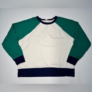 J Crew Colorblock Baseball Sweatshirt, Medium Women’s